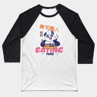 Panda Eating Time Design for food lovers Baseball T-Shirt